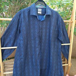 blue geometric diamonds patterned dress shirt